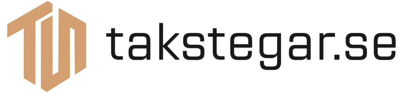 Takstegar logotyp i sidhuvud på takstegar.se